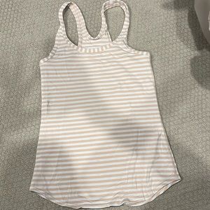 Tan and white striped lululemon tank 6 racerback